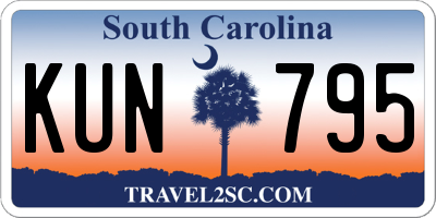 SC license plate KUN795