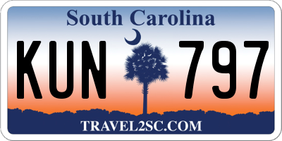 SC license plate KUN797