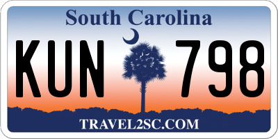 SC license plate KUN798