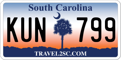 SC license plate KUN799