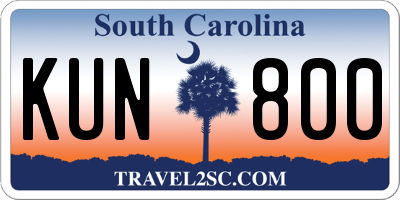 SC license plate KUN800