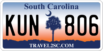 SC license plate KUN806