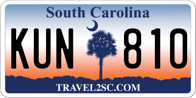 SC license plate KUN810
