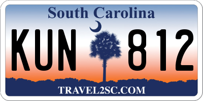 SC license plate KUN812