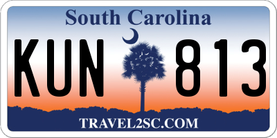SC license plate KUN813