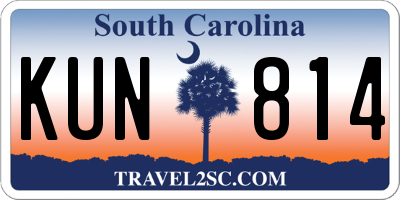 SC license plate KUN814