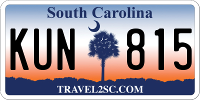 SC license plate KUN815