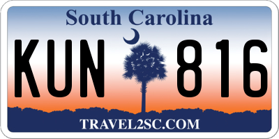 SC license plate KUN816