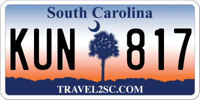 SC license plate KUN817