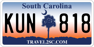 SC license plate KUN818