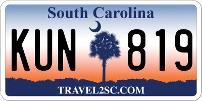SC license plate KUN819