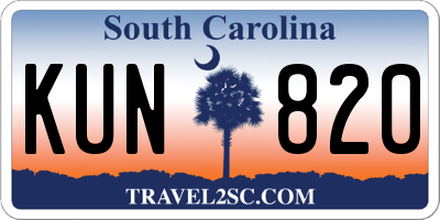 SC license plate KUN820