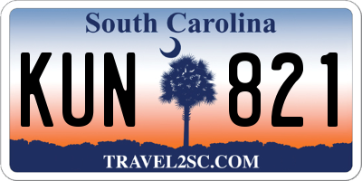 SC license plate KUN821