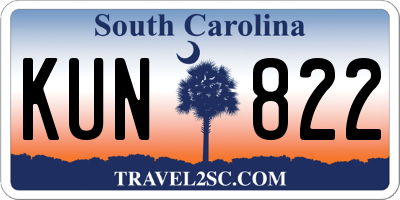 SC license plate KUN822