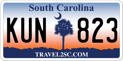 SC license plate KUN823