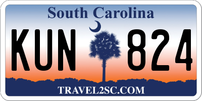 SC license plate KUN824