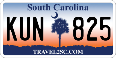 SC license plate KUN825