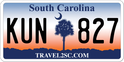 SC license plate KUN827