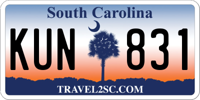 SC license plate KUN831