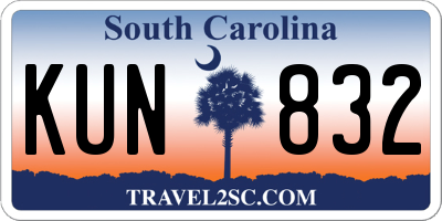 SC license plate KUN832