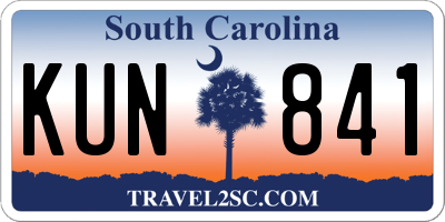 SC license plate KUN841