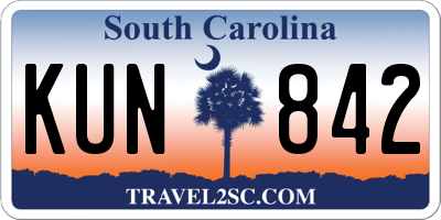 SC license plate KUN842