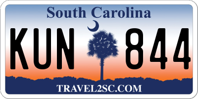 SC license plate KUN844