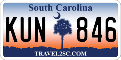 SC license plate KUN846