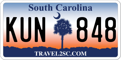 SC license plate KUN848