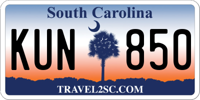 SC license plate KUN850