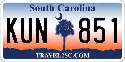SC license plate KUN851