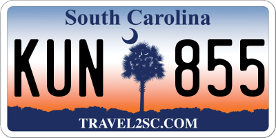 SC license plate KUN855