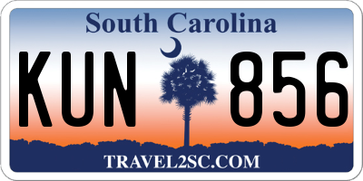 SC license plate KUN856