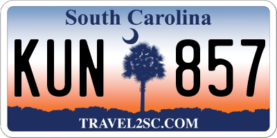 SC license plate KUN857