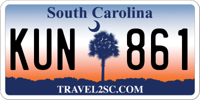SC license plate KUN861