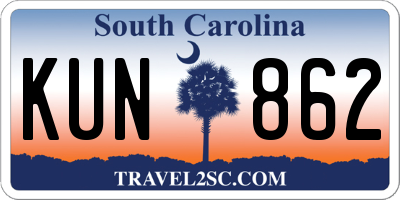 SC license plate KUN862