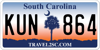 SC license plate KUN864