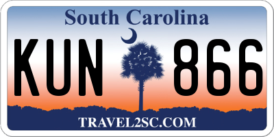 SC license plate KUN866
