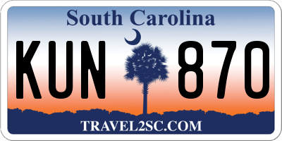 SC license plate KUN870