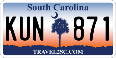 SC license plate KUN871