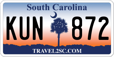 SC license plate KUN872