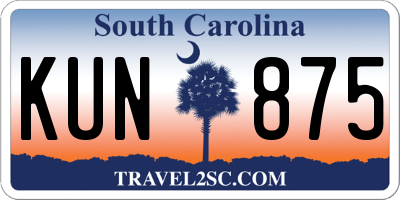 SC license plate KUN875