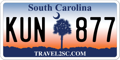 SC license plate KUN877