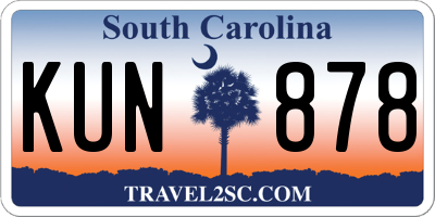 SC license plate KUN878