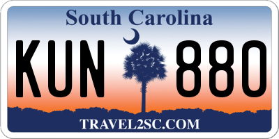 SC license plate KUN880