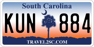 SC license plate KUN884