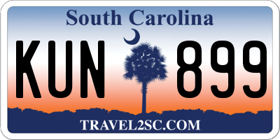 SC license plate KUN899