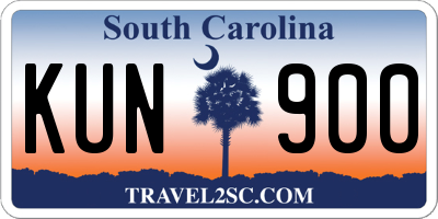 SC license plate KUN900
