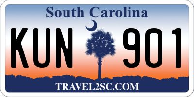 SC license plate KUN901