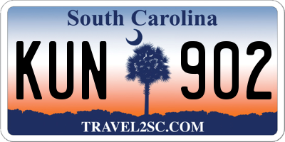 SC license plate KUN902